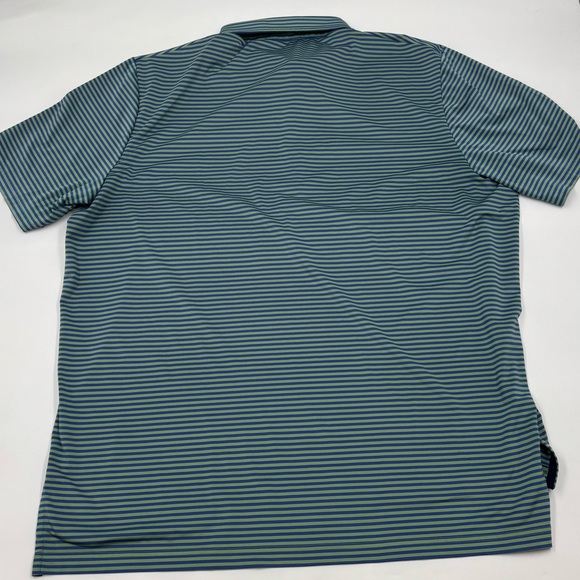 RLX Ralph‎ Lauren Men's XL Polyester Blue Green Striped Short Sleeve Polo - Picture 6 of 6